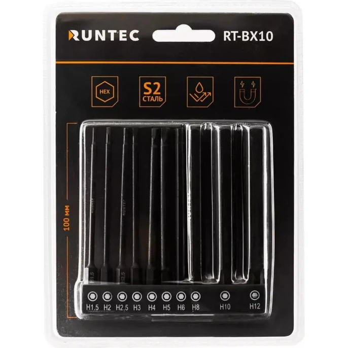 Набор бит HEX 10 предметов RUNTEC RT-BX10