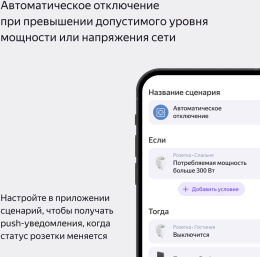 Умная розетка ЯНДЕКС Matter, EU, Wi-Fi, черный [yndx-00540blk]