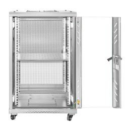 Шкаф телекоммуникационный 19" напольный 18U ExeGate EC-FS-18U.600.800.G.GREY 19”, 18U, 600x800x987mm ШхГхВ , передняя дверь закаленное стекло, задняя перфорированная дверь, EX301396RUS