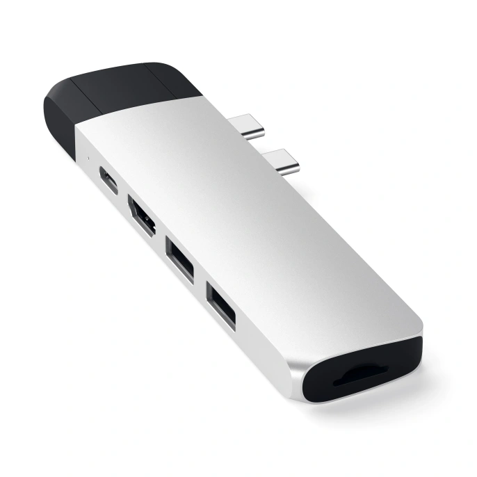 USB-хаб Satechi Aluminum Pro Hub with Ethernet & 4K HDMI для MacBook Air 2018-2020, MacBook Pro 2018-2020. Цвет серебряный. (ST-TCPHES)