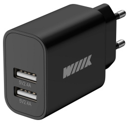 Сетевое зарядное устройство Wiiix UNN-1-2-04-B, USB-C, 5Вт, 2.4A, черный