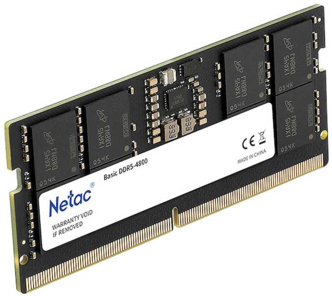 Память DDR5 8GB 4800MHz Netac NTBSD5N48SP-08 Basic RTL Gaming PC5-38400 CL40 SO-DIMM 262-pin 1.1В original Intel Ret