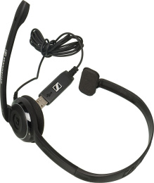 Наушники с микрофоном Sennheiser PC 7 черный 2м накладные USB оголовье 504196