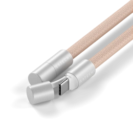Зарядный кабель - ремень через плечо Satechi OntheGo Crossbody Lanyard Cable 60W. Длина: 1.5м. Цвет: пыльно-розовый (ST-LOTGLR)