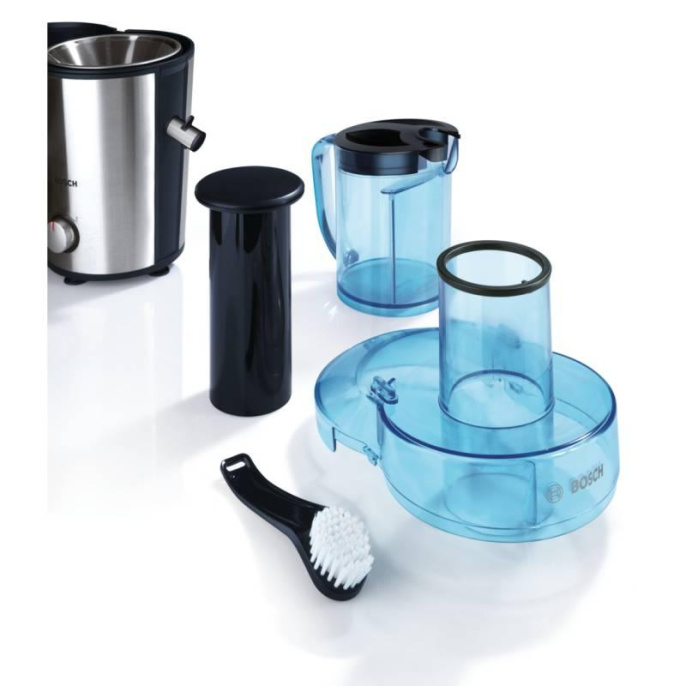 Соковыжималка центробежная Bosch MES3500 700Вт рез.сок.:1250мл. серебристый/синий