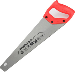 Ножовка WorkPro WP215037 600мм (эргономичная ручка, пильное полотно 65-миллиметровой толщины с точными заточными зубьями, долговечное, подходит для быстрой резки дерева, бамбука, ПВХ и других материалов)
