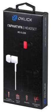 Наушники Oklick HS-S-220, 3.5 мм, внутриканальные, белый [d2w]