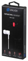 Наушники Oklick HS-S-220, 3.5 мм, внутриканальные, белый [d2w]