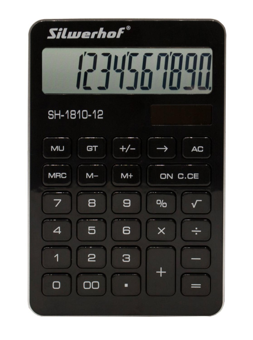 Калькулятор настольный Silwerhof SH-1810-12 черный 12-разр.