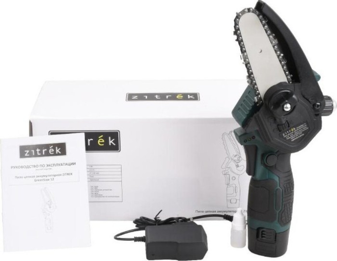 Пила цепная аккумуляторная Zitrek GreenSaw 12 12В, 2,0Ач Li-ion аккум. 1шт, ЗУ 085-4448