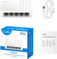 Неуправляемый коммутатор Cudy GS105U 1.0 настольный/настенный, матрица 10 Гбит/с, 7.4 Mpps, 5xGbit
