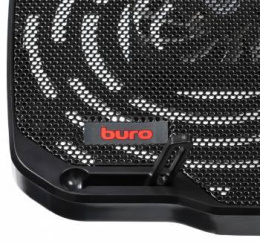 Подставка для ноутбука Buro BU-LCP156-B208, 15.6", 355х260х21 мм, 2хUSB, вентиляторы 2 х 80 мм, 560г, черный