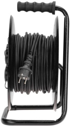 Удлинитель силовой REXANT КГ, розеток 4шт, 3x1.5 кв.мм, 16A, 30м, КГ, катушка металлическая, черный [13-5011]