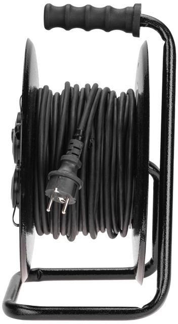 Удлинитель силовой REXANT КГ, розеток 4шт, 3x1.5 кв.мм, 16A, 30м, КГ, катушка металлическая, черный [13-5011]