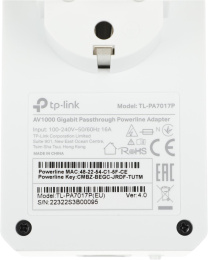 Сетевой адаптер HomePlug AV TP-Link TL-PA7017P KIT AV1000 Gigabit Ethernet (упак.:2шт)