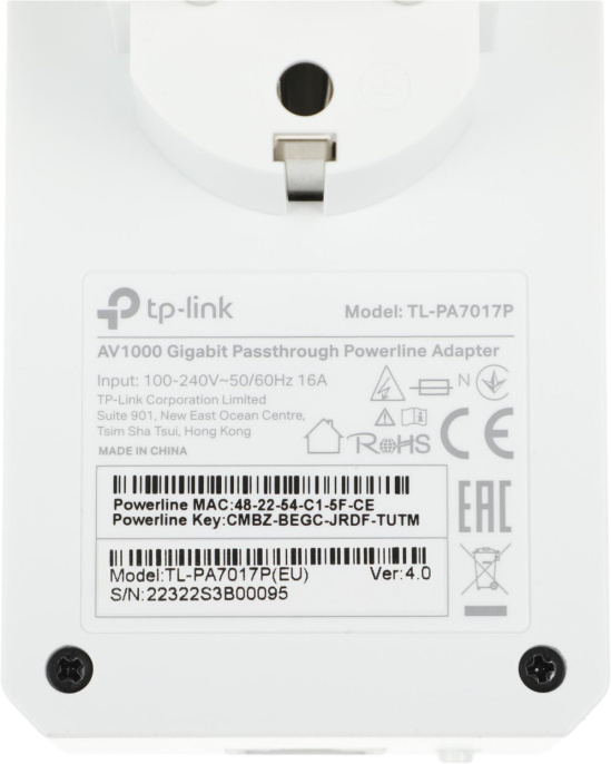 Сетевой адаптер HomePlug AV TP-Link TL-PA7017P KIT AV1000 Gigabit Ethernet (упак.:2шт)