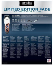 Машинка для стрижки ANDIS US-1 Fade in Barber Pole Design белый/рисунок [66725]