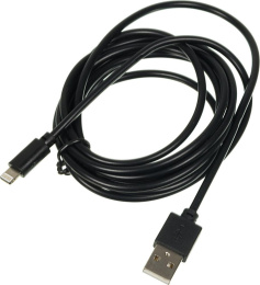 Кабель Digma Lightning m - USB m , 2м, 2A, черный [light-2m-blk]