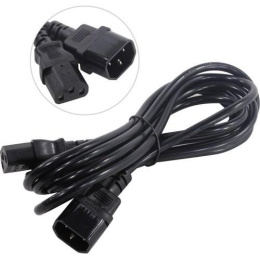Кабель питания ExeGate Power EC-3P-C13- C14/3x0.75Cu C13- C14, VDE-250V-3*0.75mm2, медь, черный, 10A, 3м EP280628RUS