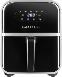 Аэрогриль Galaxy Line GL2528 (с функцией сушки овощей и фруктов, 2000Вт, съемный контейнер 4л, 5 программ приготовления, регулировка температуры от 40 до 200°С, сенсорная панель управления, таймер на 60 минут, led-дисплей, нагревательный элемент из нержав