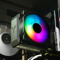 Кулер для процессора CPU Cooler JONSBO CR-1200E 95W, 3-pin, 128mm, Al/Cu, 2x6mm, FRGB, 1x92mm, 36CFM, 26.5dBA, 2000RPM, S: 1700/1200/115X, AM4/AM5 Black