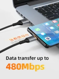 Кабель CABLETIME CA50H (CT-AMCM5A-AG1) 1 м, 5A USB A до USB C, нейлоновый, черный