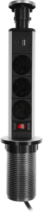 Сетевой разветвитель Premier 3R USB 1.8м (3 розетки) серый (коробка)