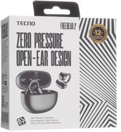 Гарнитура вкладыши Tecno Freehear 2 OW02 черный беспроводные bluetooth клипса (OW02 BLACK)