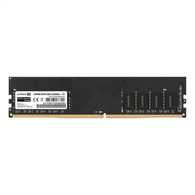 Модуль памяти ExeGate Value Special DIMM DDR4 8GB <PC4-25600> 3200MHz EX297689RUS