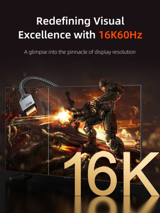 Кабель CABLETIME CD13L (CT-DP16K-AG2) 2 м, DisplayPort 2.1 16K@60Hz 8K@120Hz 4K@240Hz 80Гбит/с
