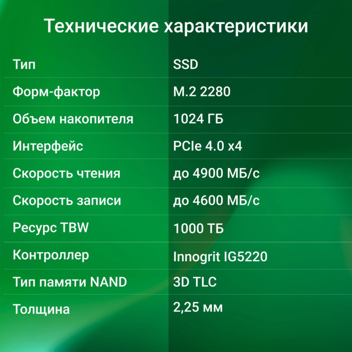 Накопитель SSD Digma PCIe 4.0 x4 1TB DGSM4001TG23T Meta G2 M.2 2280