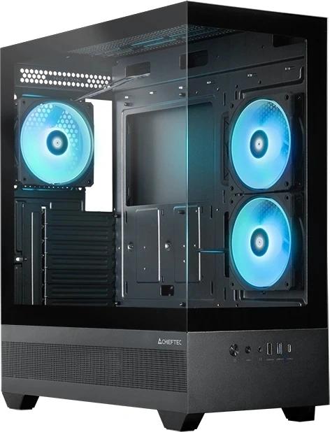Корпус ATX CHIEFTEC Vista, Midi-Tower, без БП,  черный [gt-01b-op]