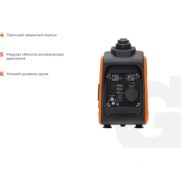Инверторный генератор Gigant (800 Вт; 12 В розетка; тихий) GPIGL-800