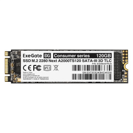 Накопитель SSD M.2 2280 SATA 120GB ExeGate Next A2000TS120 (SATA-III, 22x80mm, 3D TLC) EX280467RUS