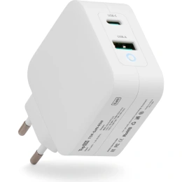 Блок питания TopOn GaN 65W Type-C PD, PPS, USB QC Белый TOP-GaN-65W