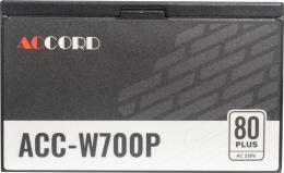 Блок питания Accord ACC-W700P, 700Вт, 80 PLUS WHITE, 120мм, черный, retail