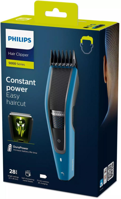 Машинка для стрижки волос Philips HC5612/15 (для прически/для бороды и усов, длина стрижки: 0.5–28 мм, питание от сети/от аккумулятора, автономная работа: 1 час 15 минут, влажная чистка, не требует смазки)