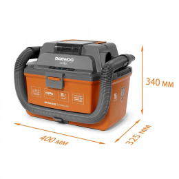 Строительный пылесос Daewoo DAVC 1621Li SET 200Вт уборка: сухая/сбор воды/выдув оранжевый