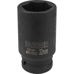 Головка ударная глубокая 6-гранная 32 мм, 3/4"DR Partner PA-46510032(13025)