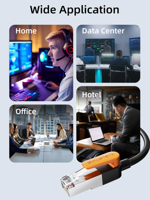 Патч-корд CABLETIME CN61J (CT-CAT6F-PB1.5) 1.5 м, FTP CAT6 Gigabit Ethernet из чистой меди, оранжевый+черный