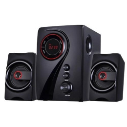 Ginzzu GM-406 2.1 с Bluetooth, выходная мощность 20Вт + 2х10Вт, аудиоплеер USB-flash, SD-card, FM-радио, пульт ДУ - 21 кнопка, стерео вход 2RCA , эквалайзер обыч