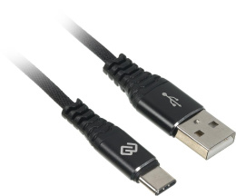 Кабель Digma TYPE-C-3M-BRAIDED-BLK USB m -USB Type-C m 3м черный