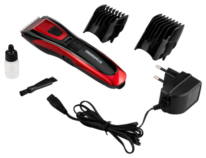 Машинка для стрижки Starwind SHC 4470 красный 3Вт насадок в компл:2шт