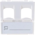 Вставка LANMASTER 45x45 на 2 кейстоуна, со шторкой, маркировкой, белая, LAN-SIP-24L-WH