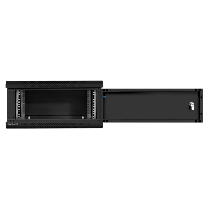 Шкаф телекоммуникационный 19" настенный 4U ExeGate EC-WM-4U.450.M.BLACK 19”, 4U, 600x450x280mm ШхГхВ , передняя дверь металл, съемные боковые панели, пыле- и влагозащита IP23, черный RAL 9004 EX300252RUS