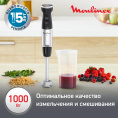 Блендер Moulinex DD67L810, погружной, серебристый/черный