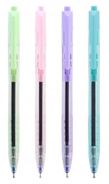 Ручка шариков. автоматическая Deli Arrow EQ03236-1 прозрачный/ассорти d 0.7мм син. черн. ассорти