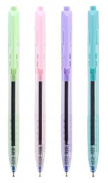 Ручка шариков. автоматическая Deli Arrow EQ03236-1 прозрачный/ассорти d 0.7мм син. черн. ассорти