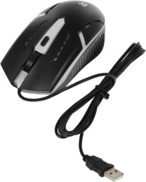 Мышь проводная Defender Flash MB-600L, игровая, оптическая, USB, 1200dpi, черный [52600]
