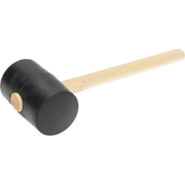 Kranz KR-12-8146 Киянка резиновая 1130 г, черная резина, деревянная рукоятка